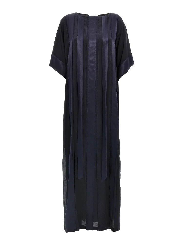 Blue Silk Long Dress