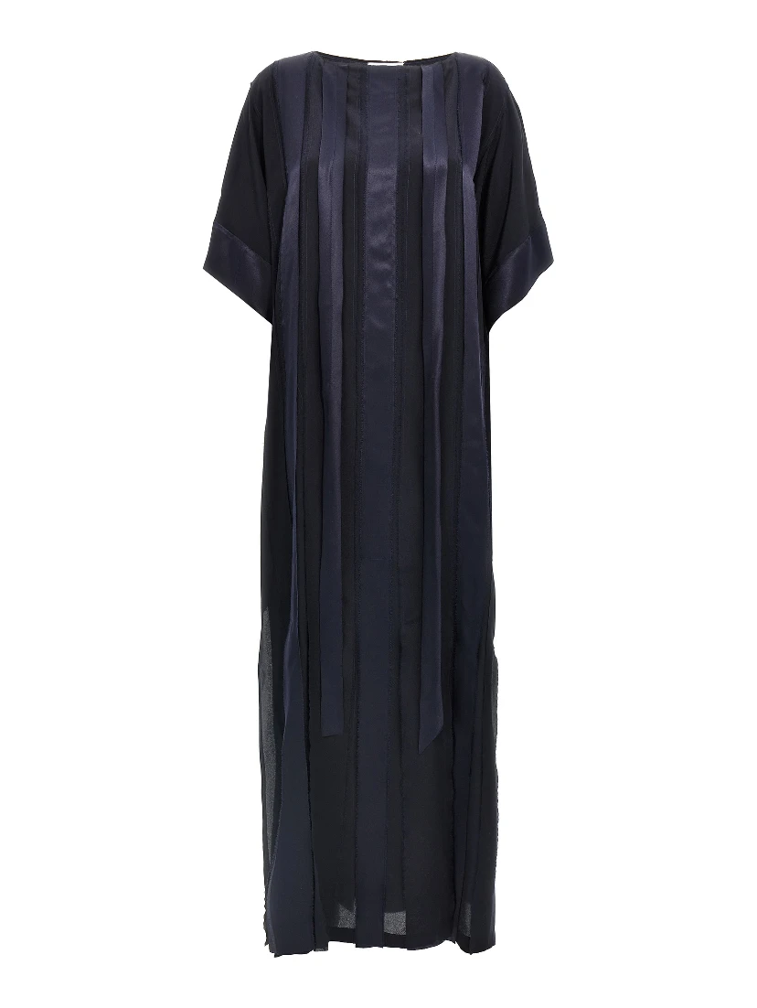 Blue Silk Long Dress