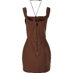 Brown Polyamide Short Dress