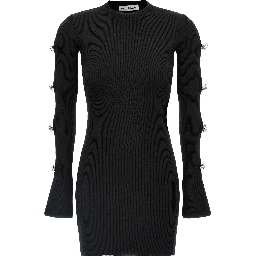 Black Viscose Short Dress