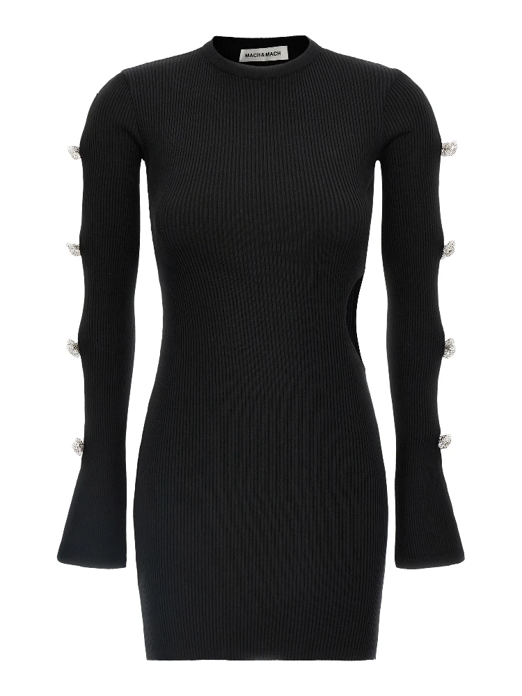 Black Viscose Short Dress