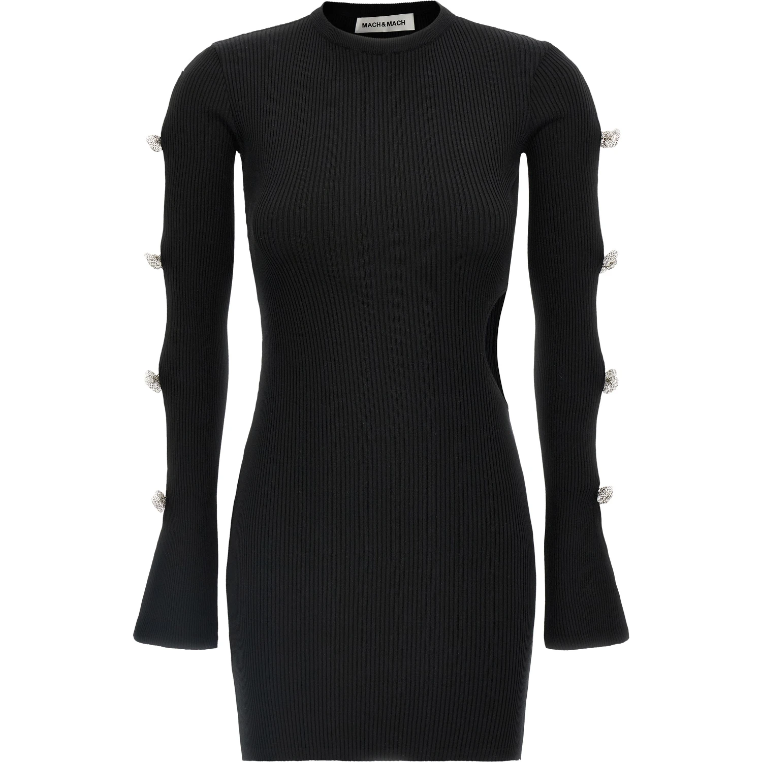 Black Viscose Short Dress