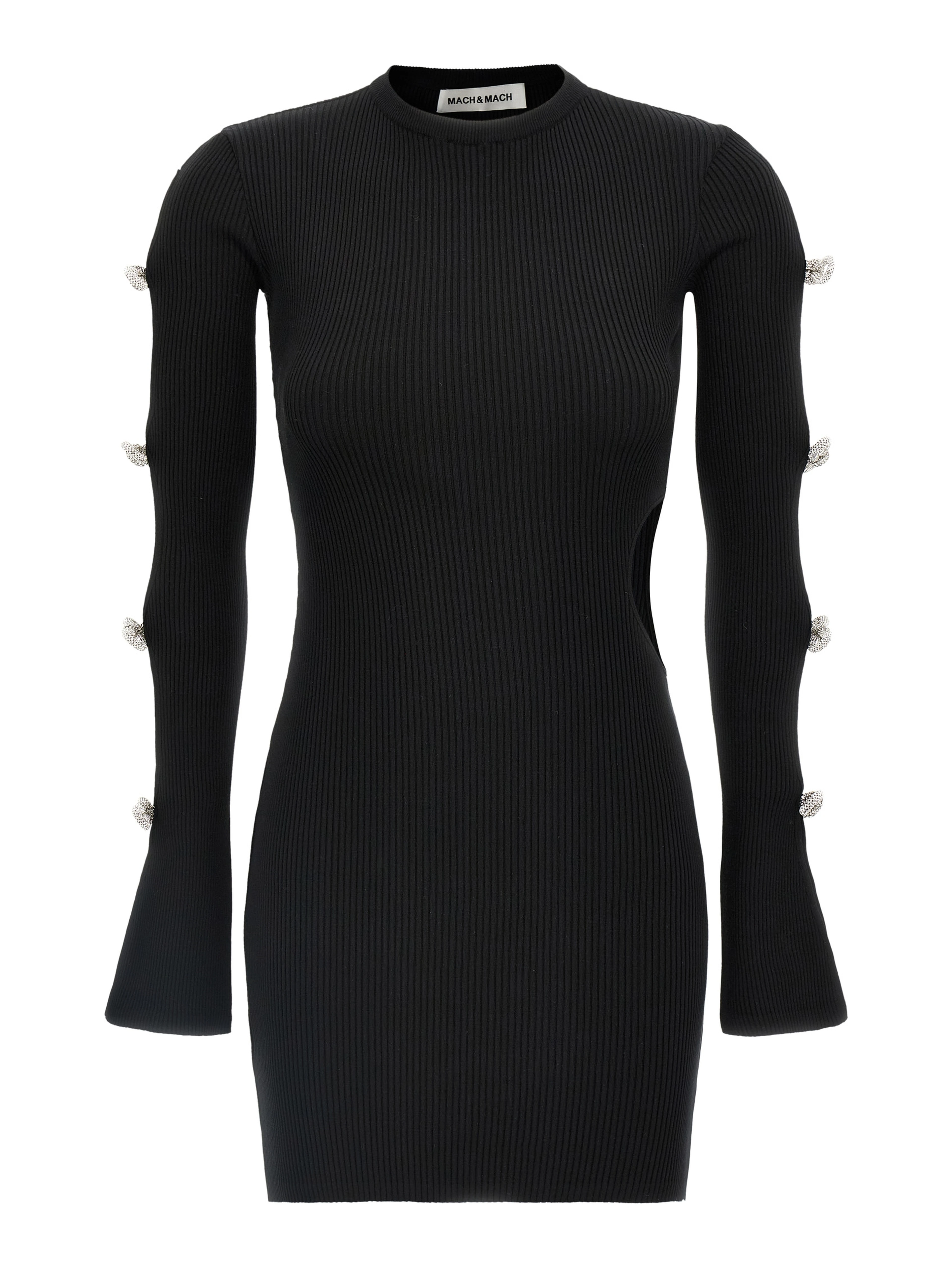 Black Viscose Short Dress