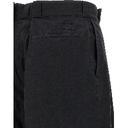 Black Cotton Casual Pants