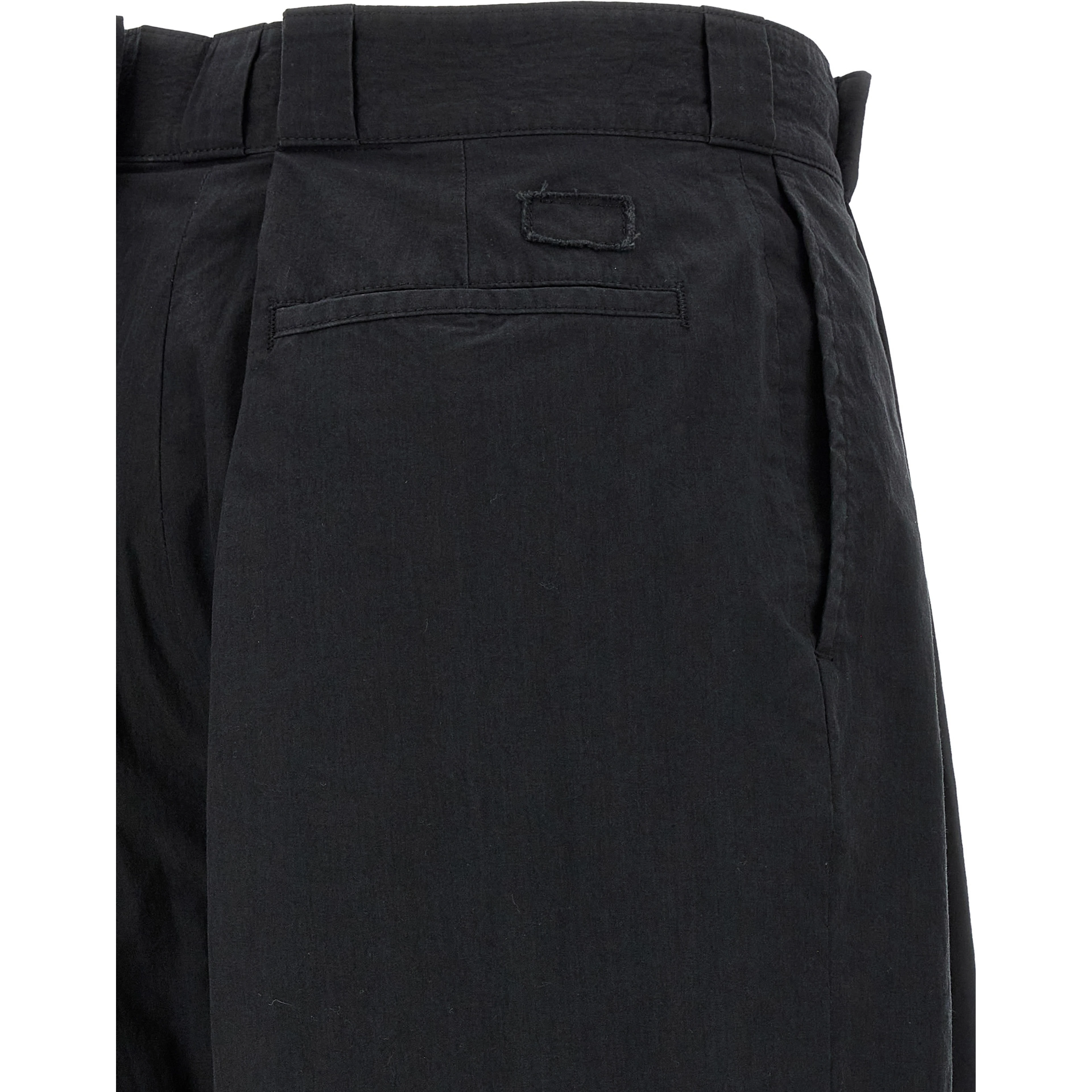 Black Cotton Casual Pants