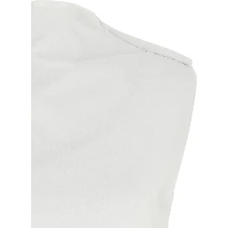 White Cotton Sleeveles T-Shirt