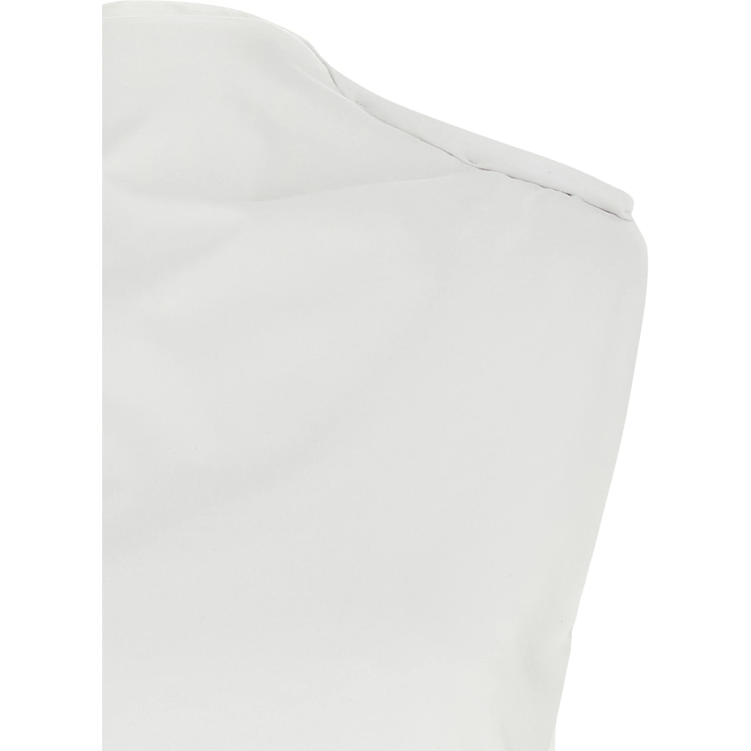 White Cotton Sleeveles T-Shirt