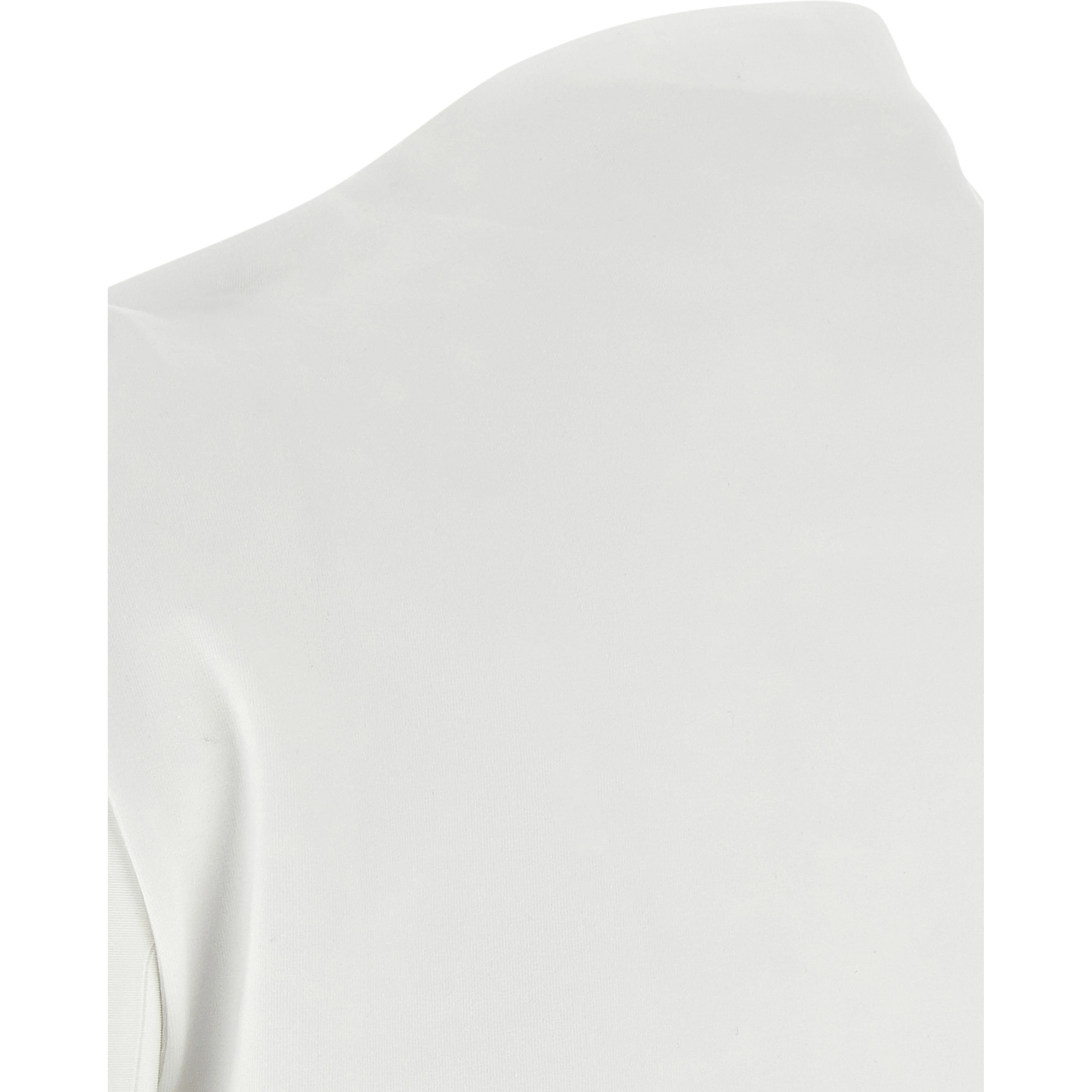 White Cotton Sleeveles T-Shirt