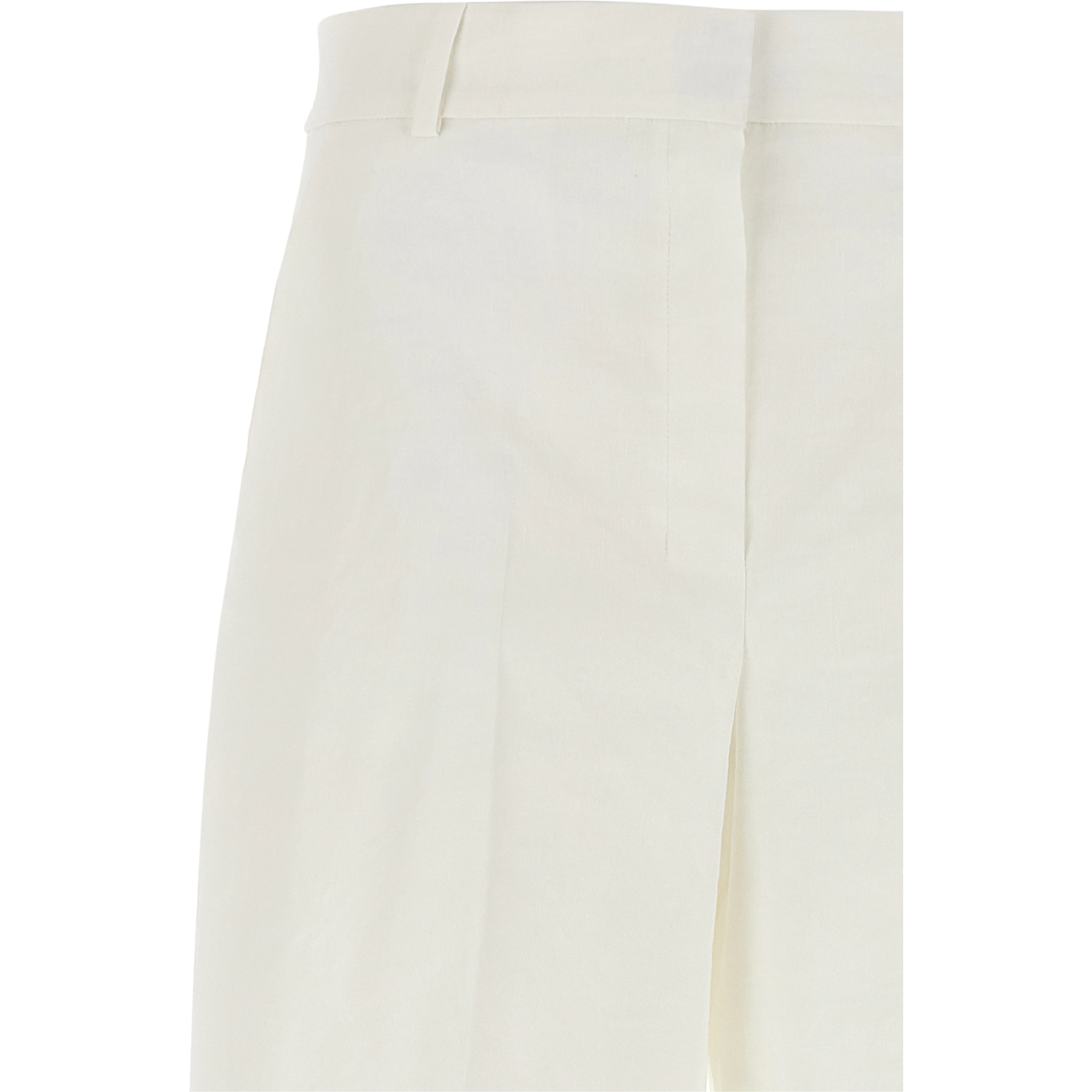 White Linen Casual Pants