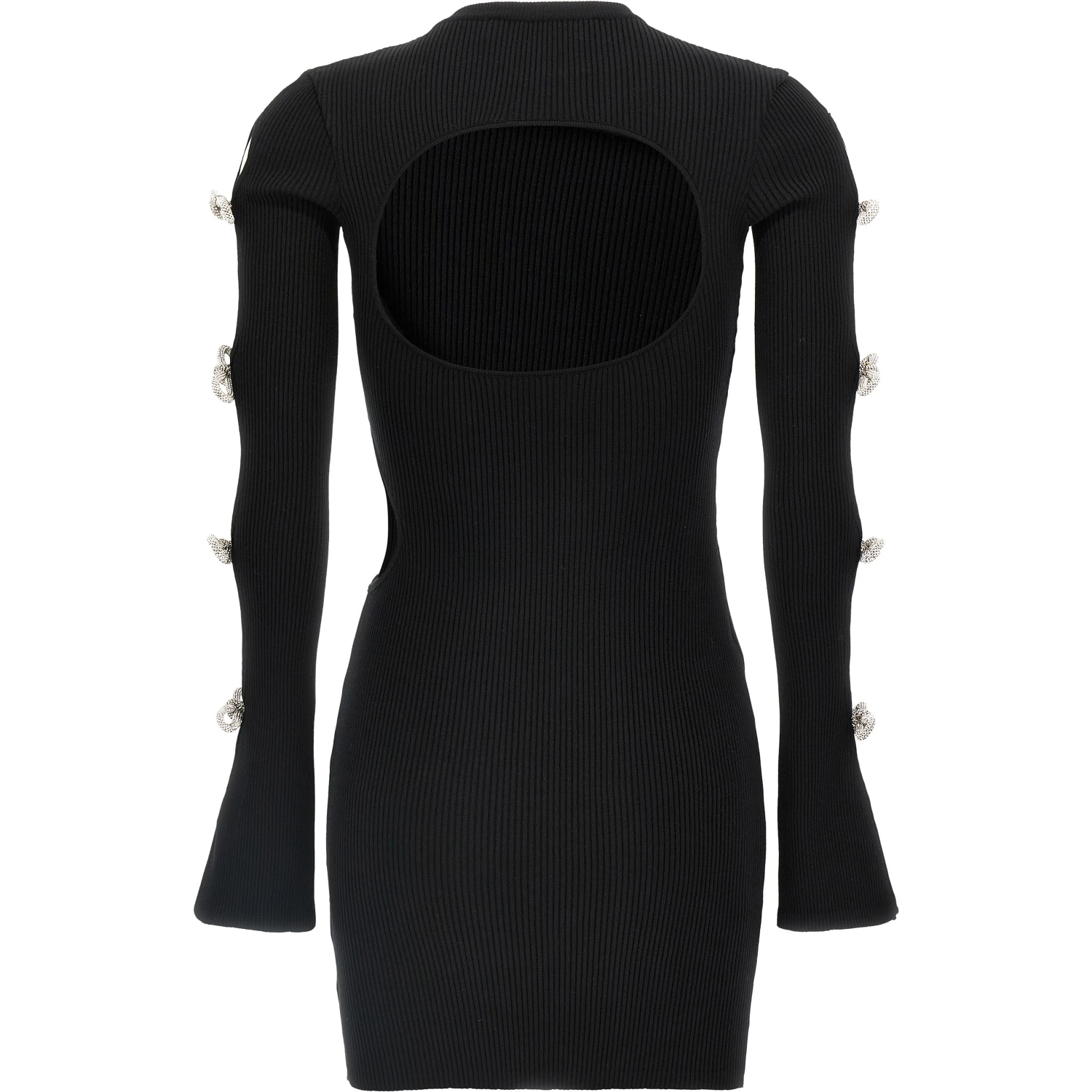 Black Viscose Short Dress