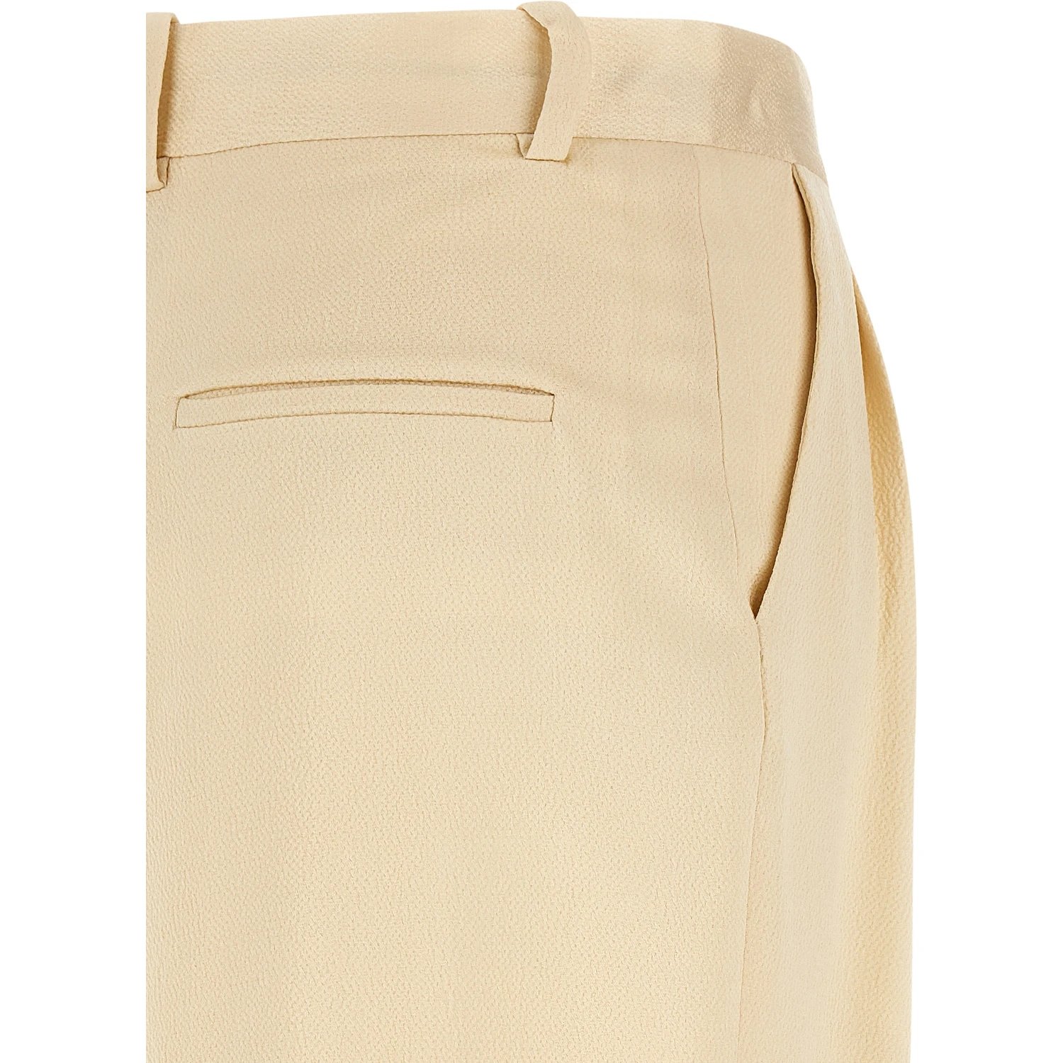 Beige Viscose Casual Pants