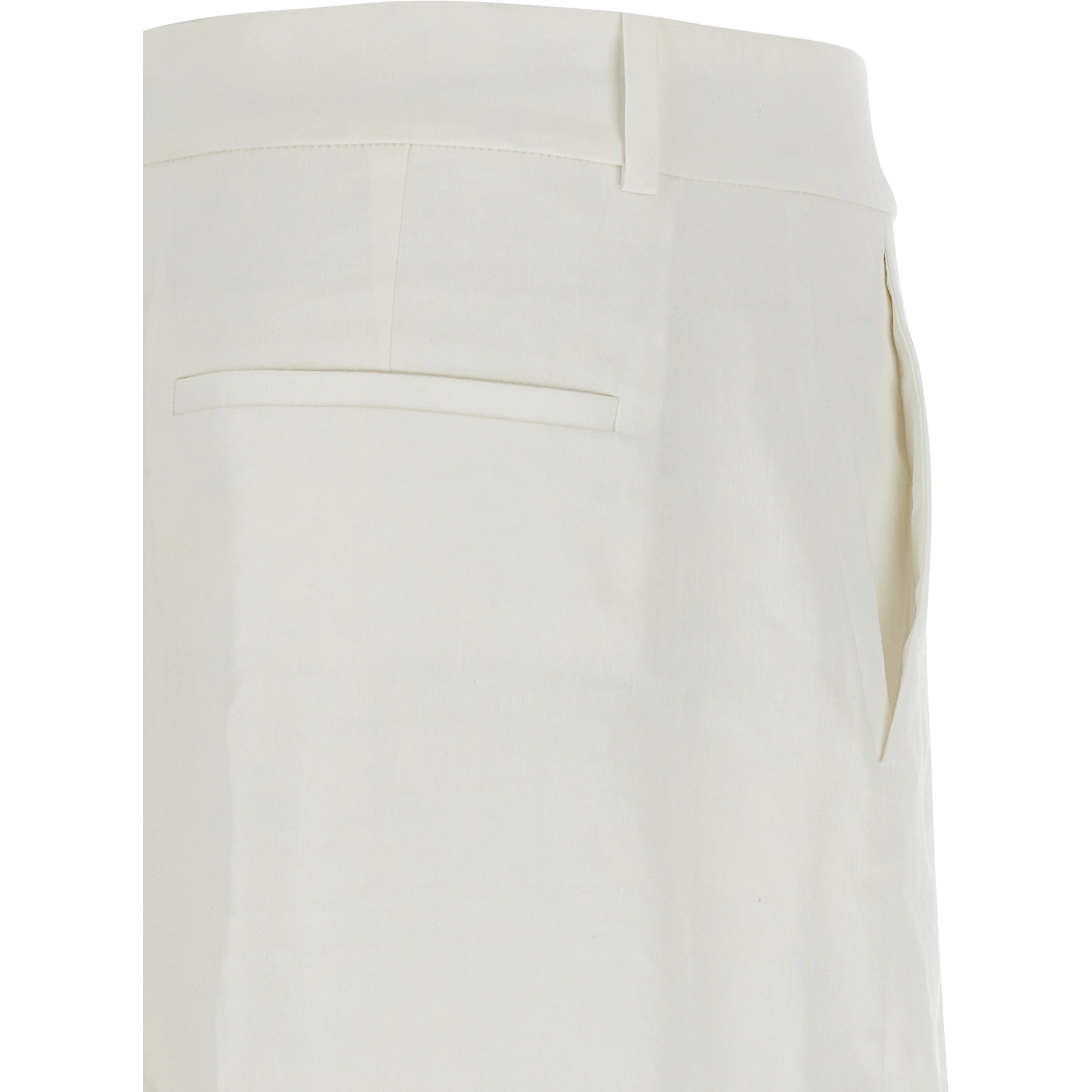 White Linen Casual Pants