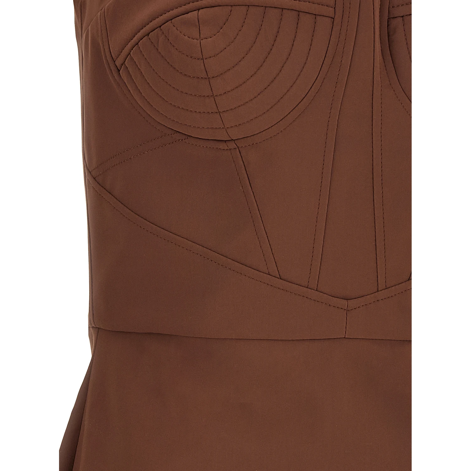 Brown Polyamide Short Dress