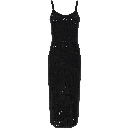 Black Viscose Midi Dress