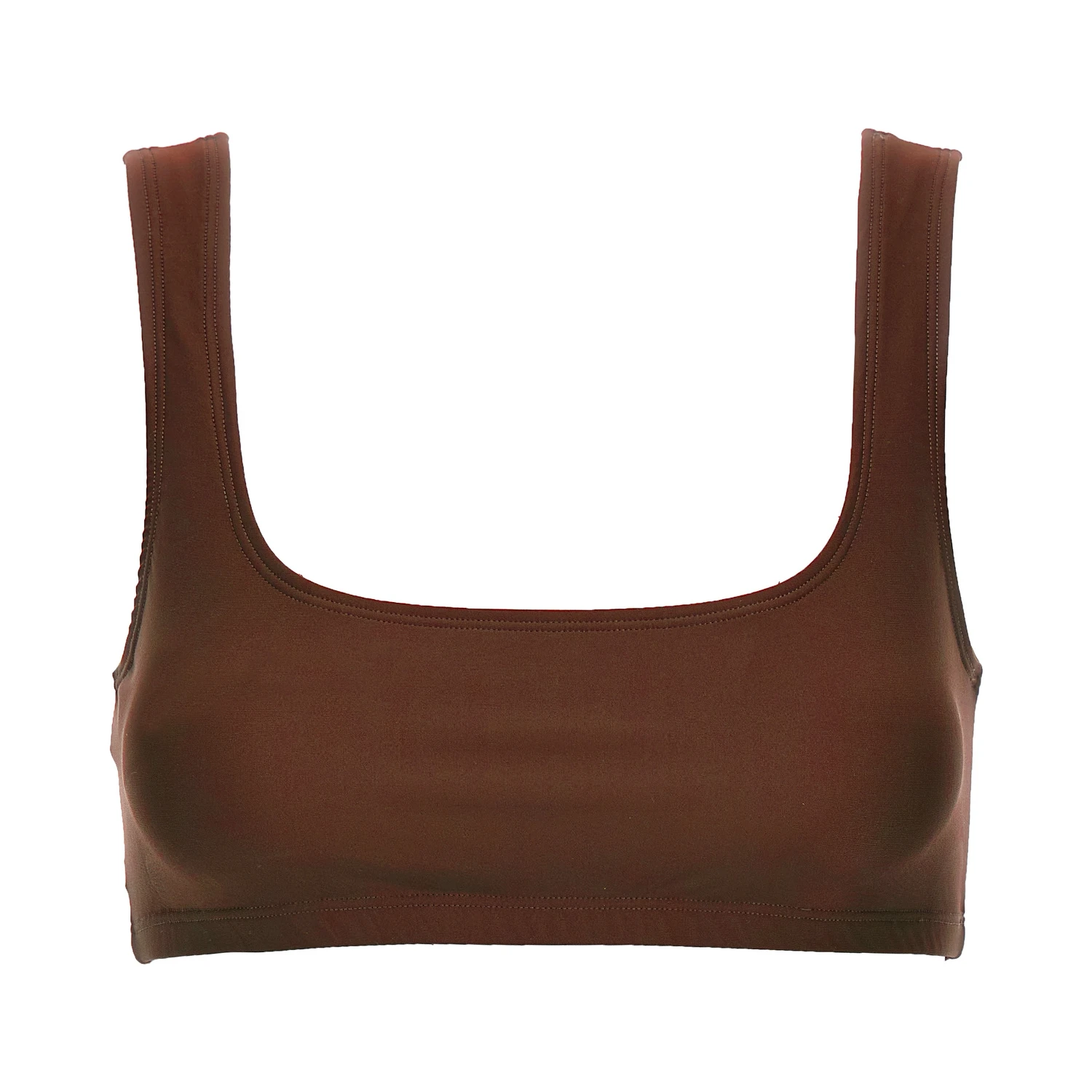 Brown Polyamide Tank Tops