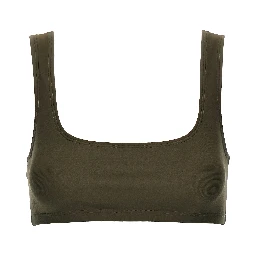 Brown Polyamide Tank Tops