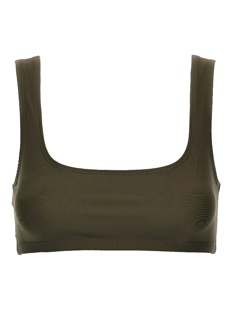Brown Polyamide Tank Tops
