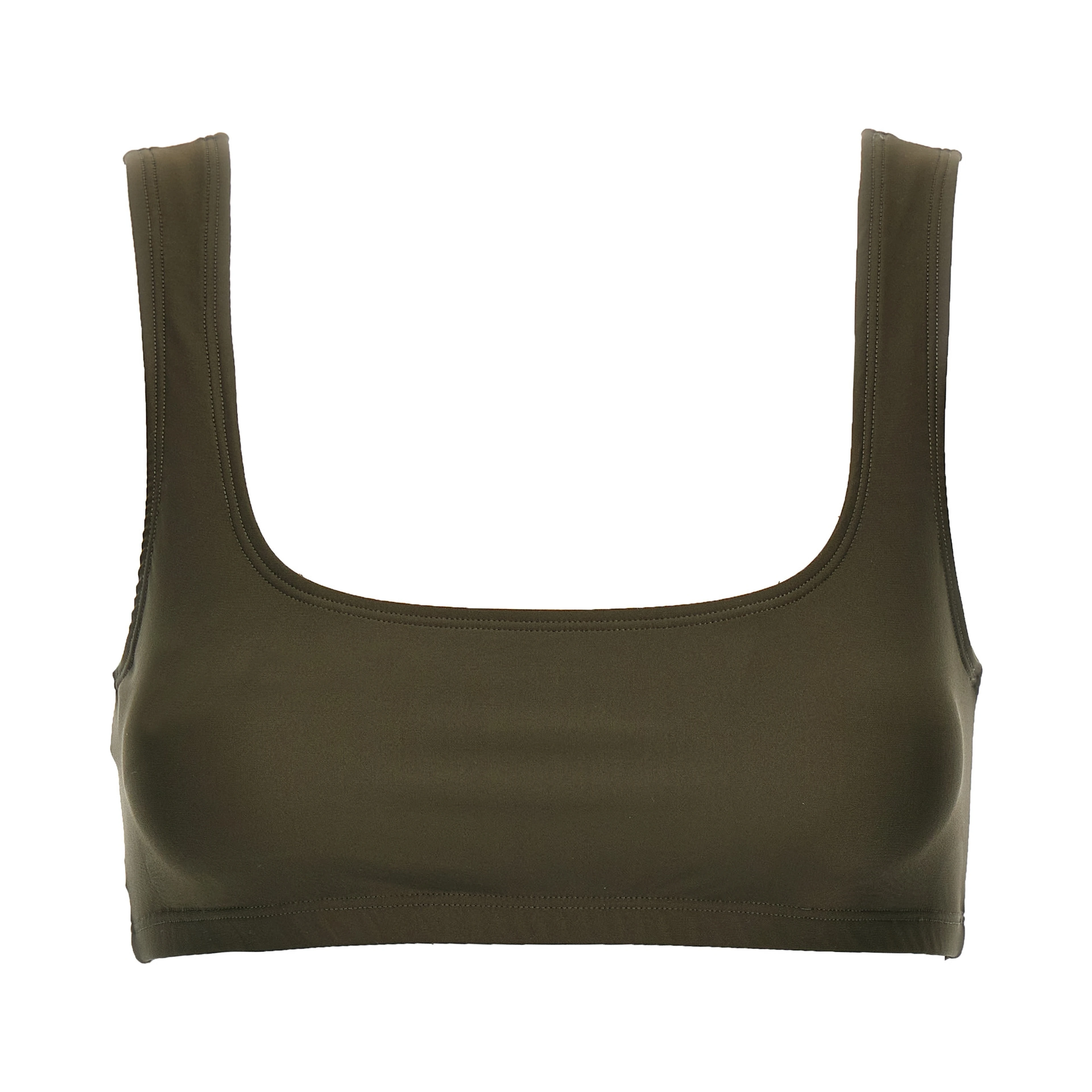 Brown Polyamide Tank Tops