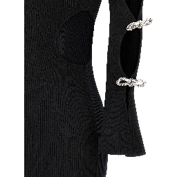 Black Viscose Short Dress
