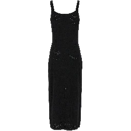Black Viscose Midi Dress