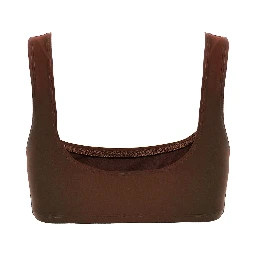 Brown Polyamide Tank Tops
