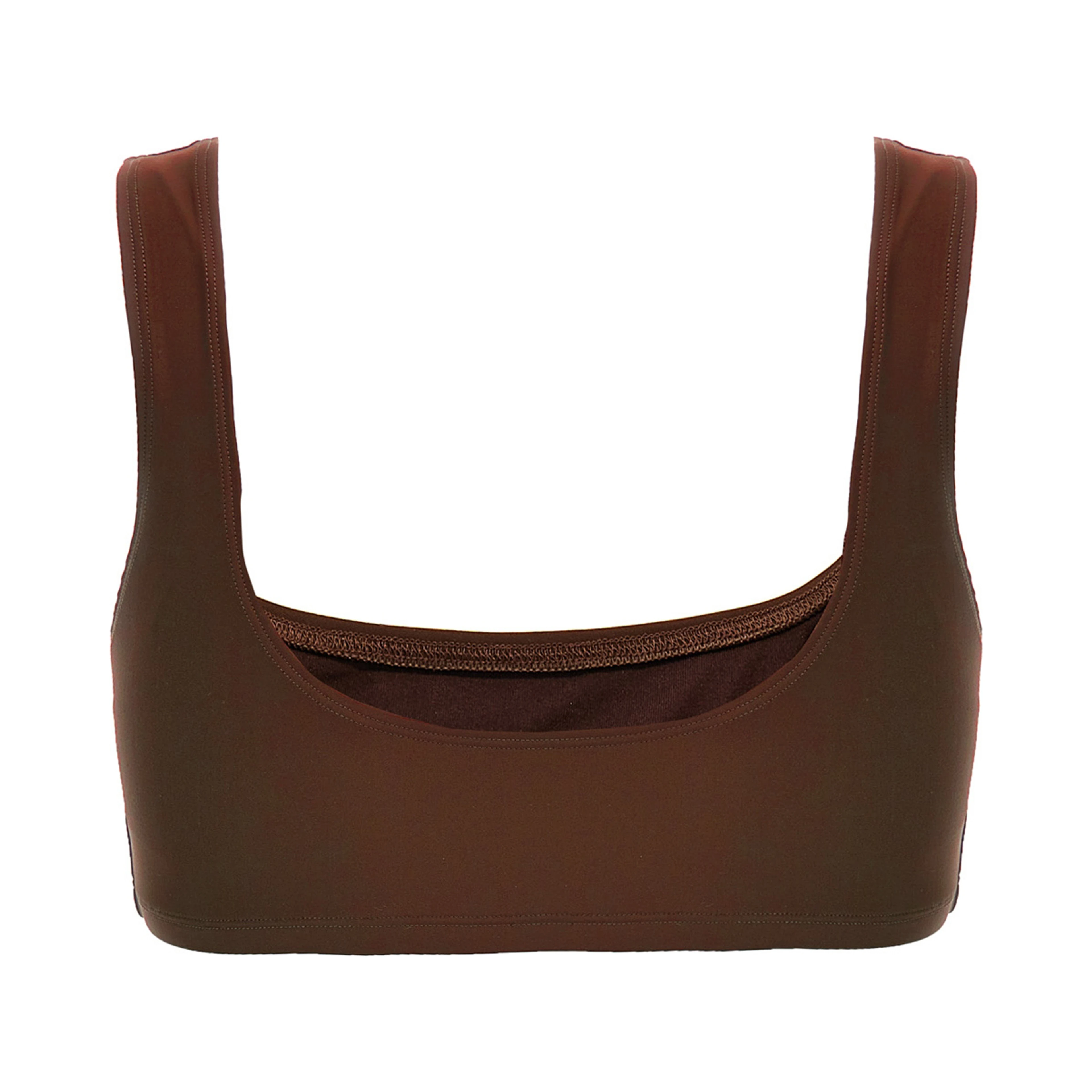 Brown Polyamide Tank Tops