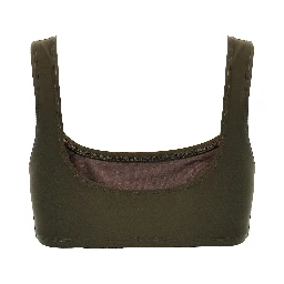 Brown Polyamide Tank Tops