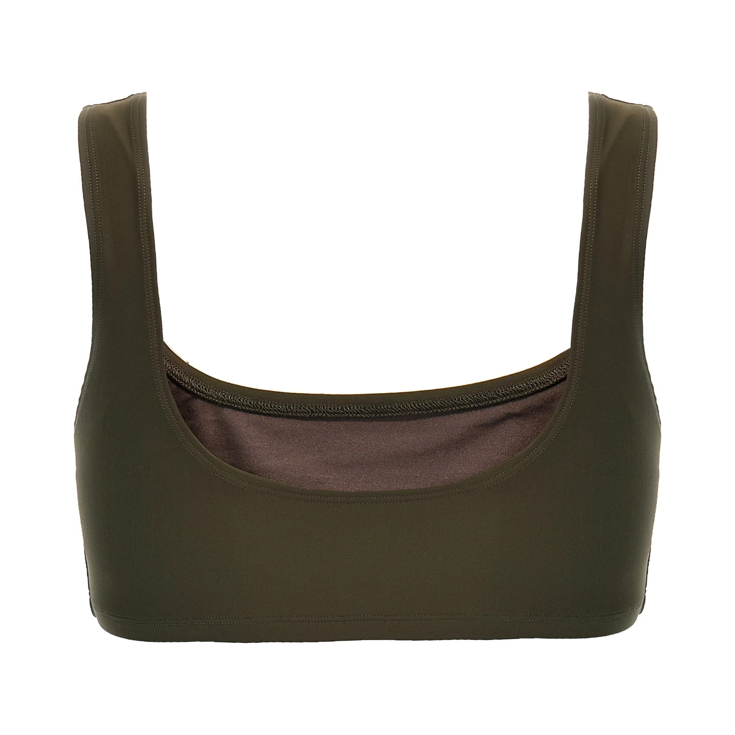 Brown Polyamide Tank Tops