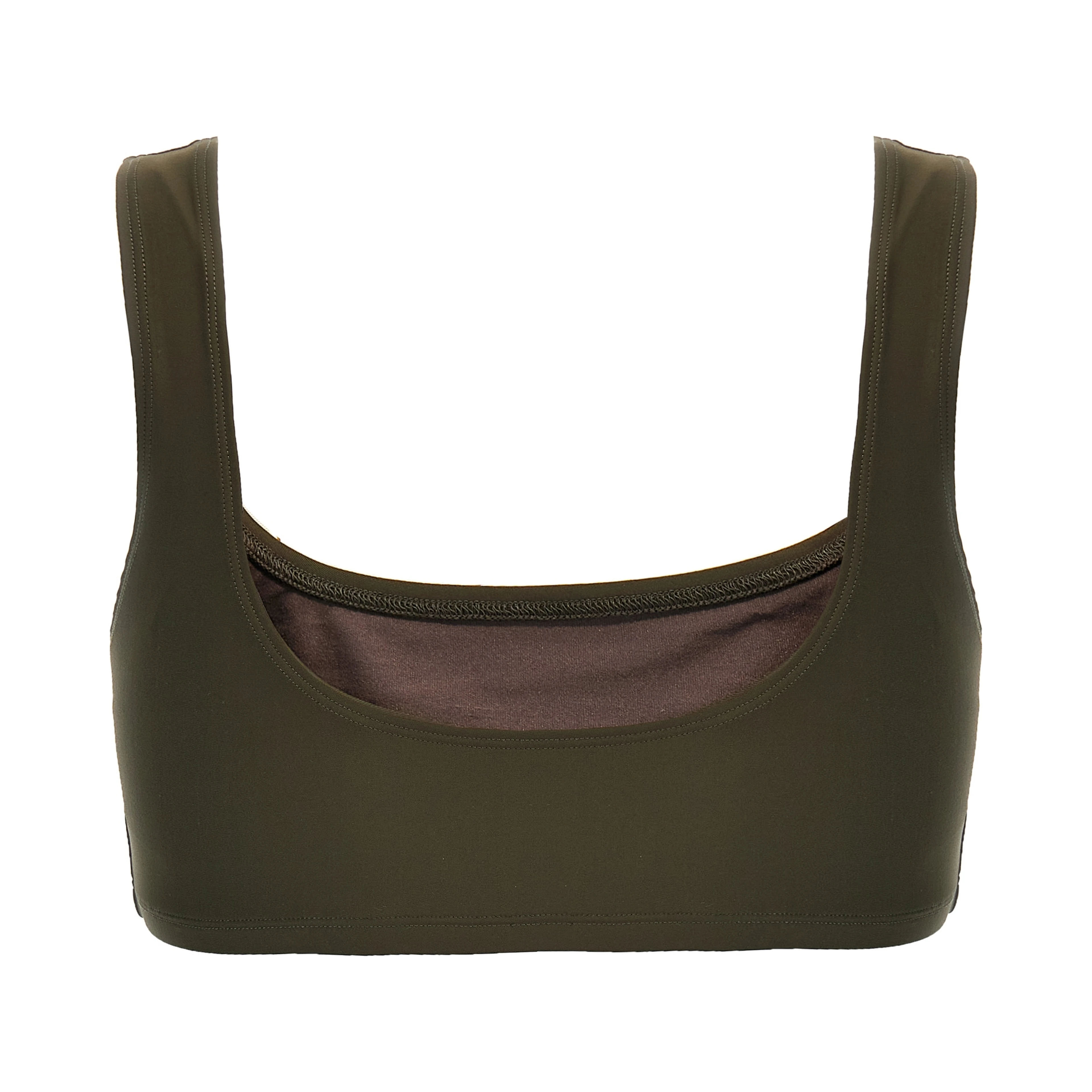 Brown Polyamide Tank Tops