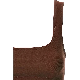 Brown Polyamide Tank Tops