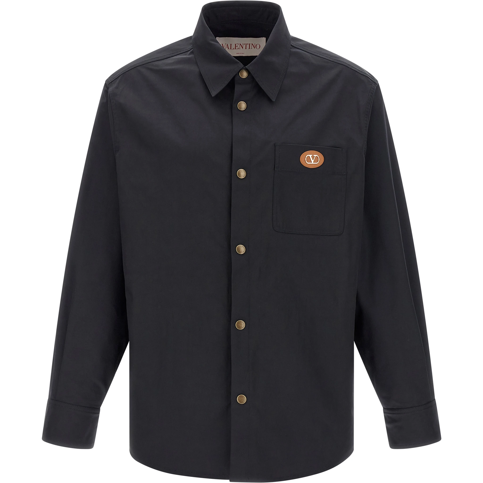 Blue Polyester Full-Length Jacket
