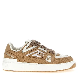 Beige Polyester Low Top Sneakers