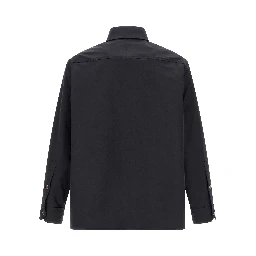 Blue Polyester Full-Length Jacket