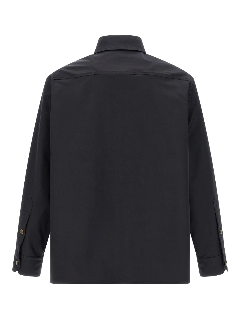 Blue Polyester Full-Length Jacket