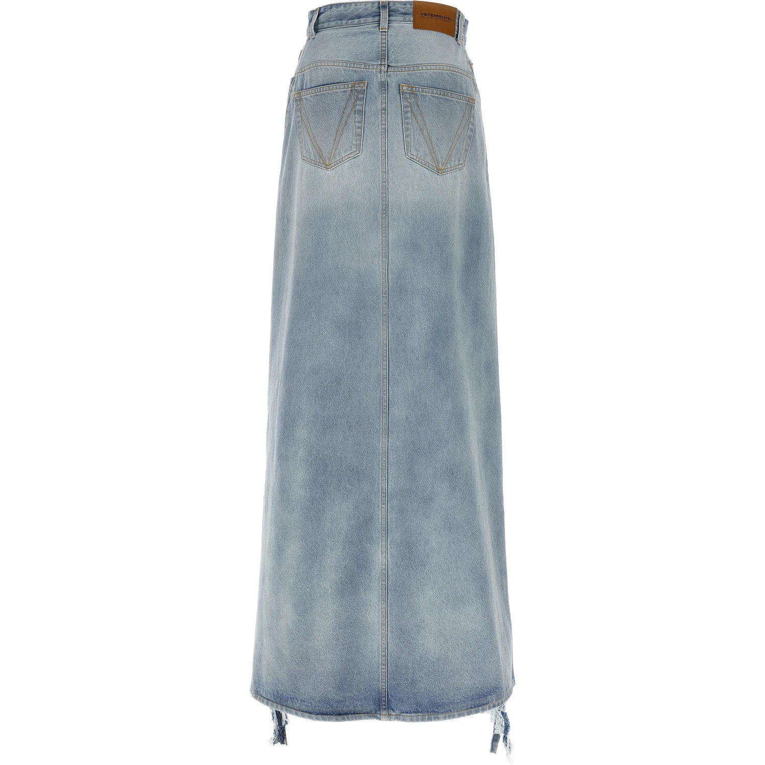 Blue Cotton Mini Skirt