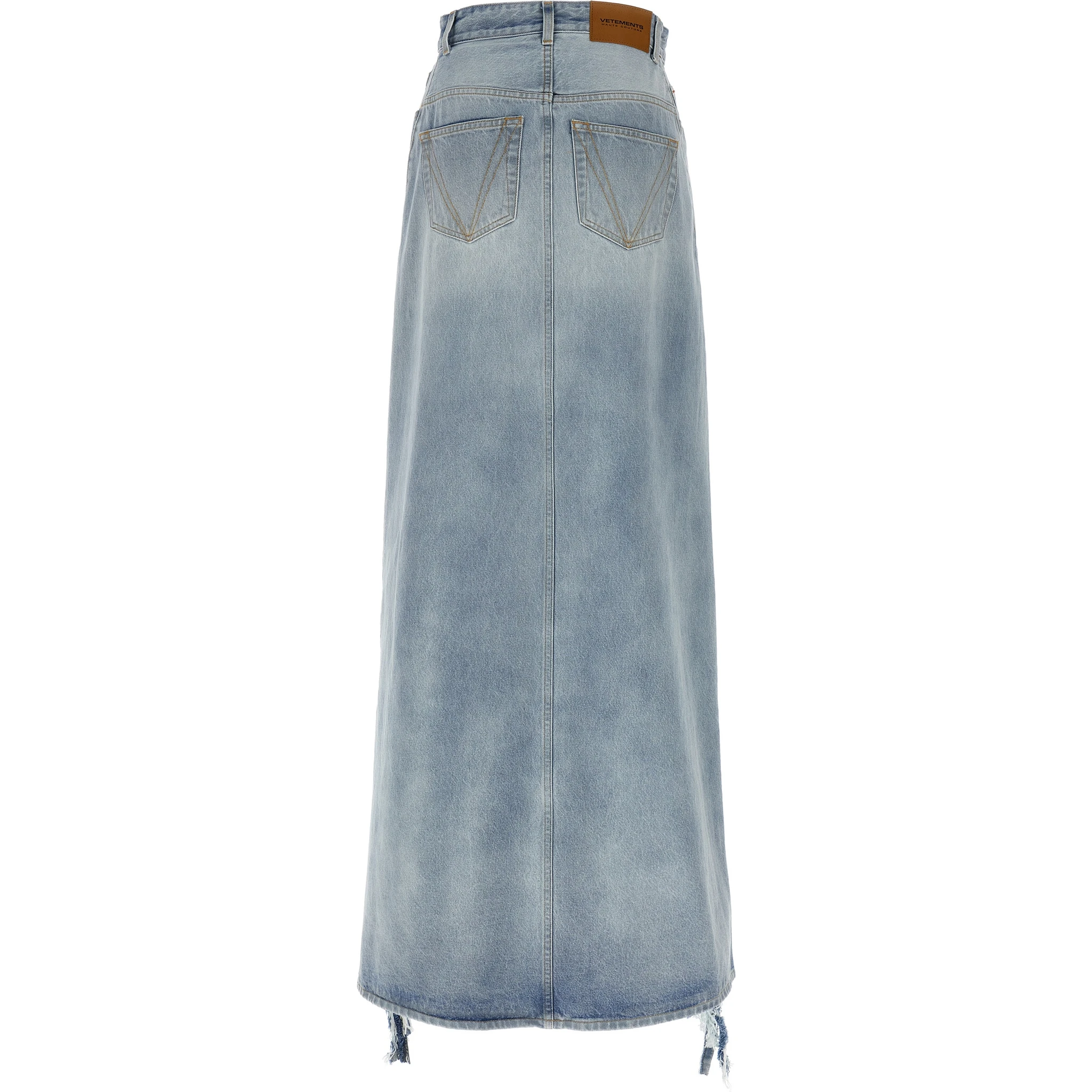 Blue Cotton Mini Skirt