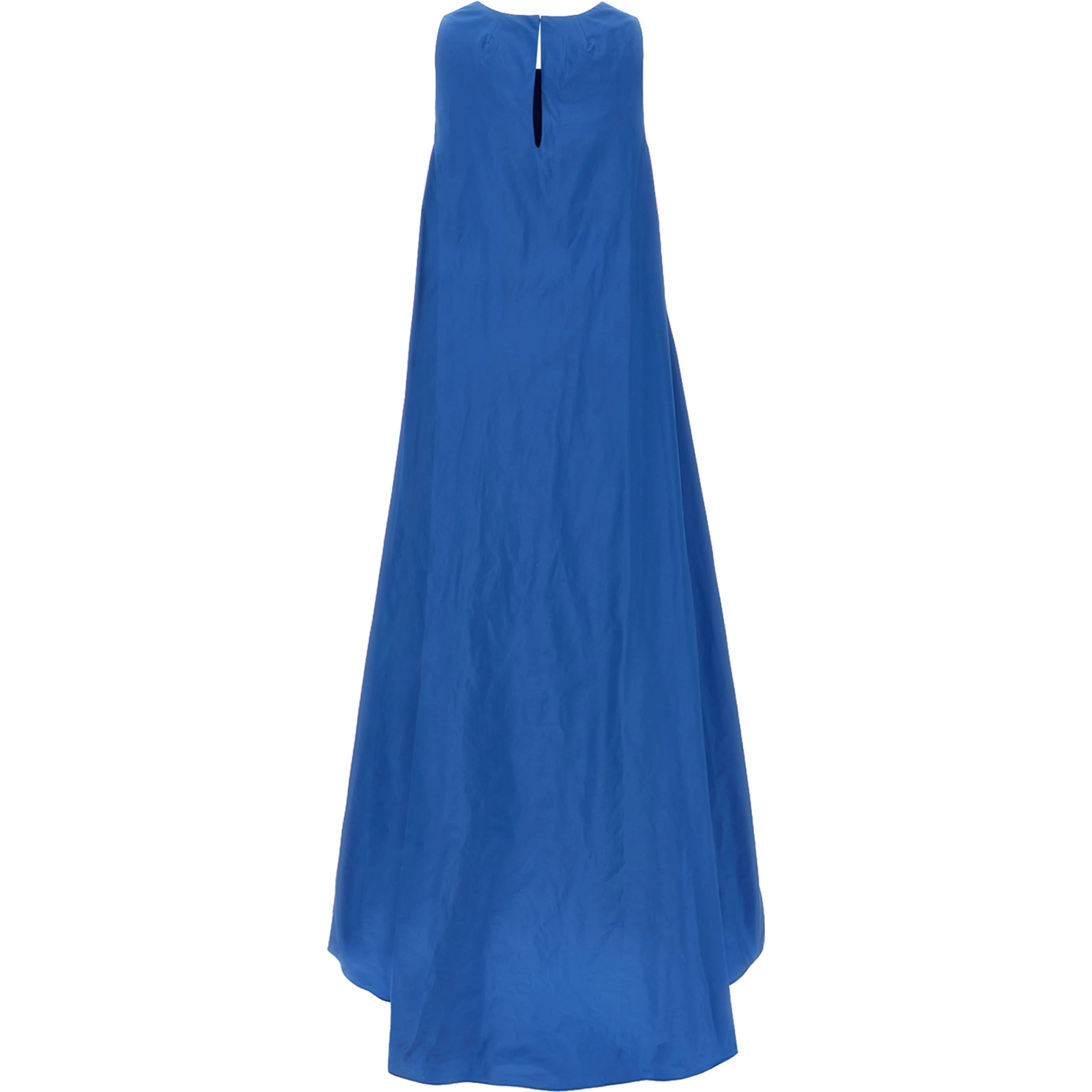 Blue Polyester Long Dress