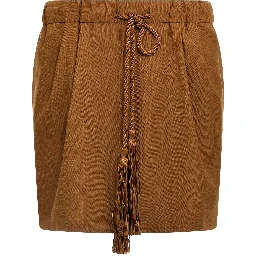 Brown Virgin Wool Long Skirt
