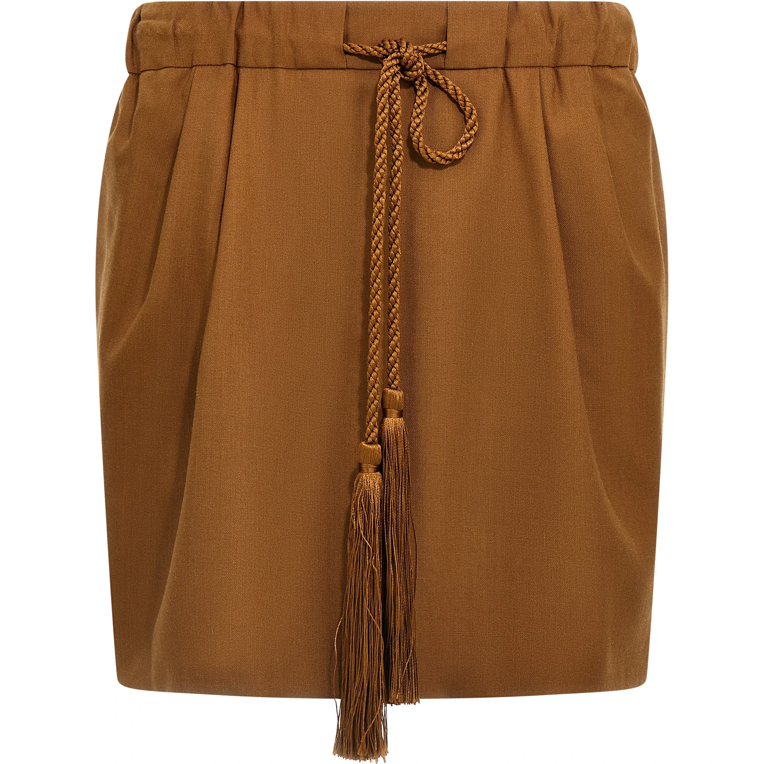 Brown Virgin Wool Long Skirt