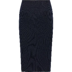 Blue Viscose Midi Skirt