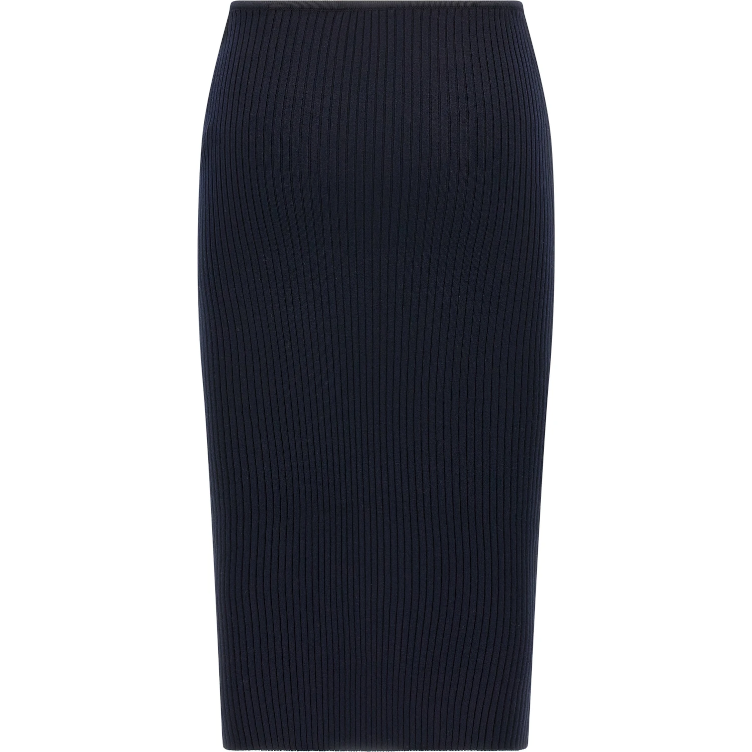 Blue Viscose Midi Skirt