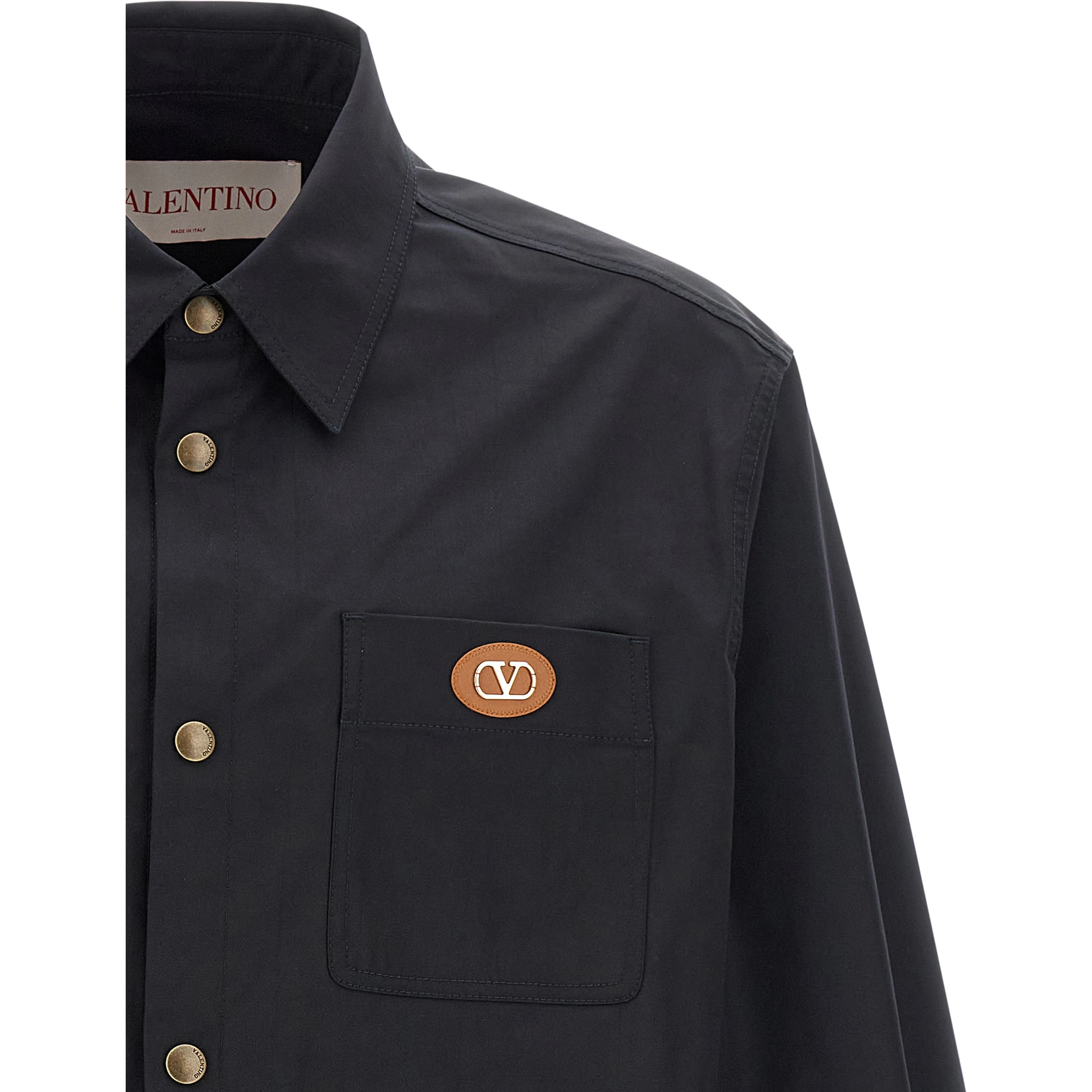 Blue Polyester Full-Length Jacket