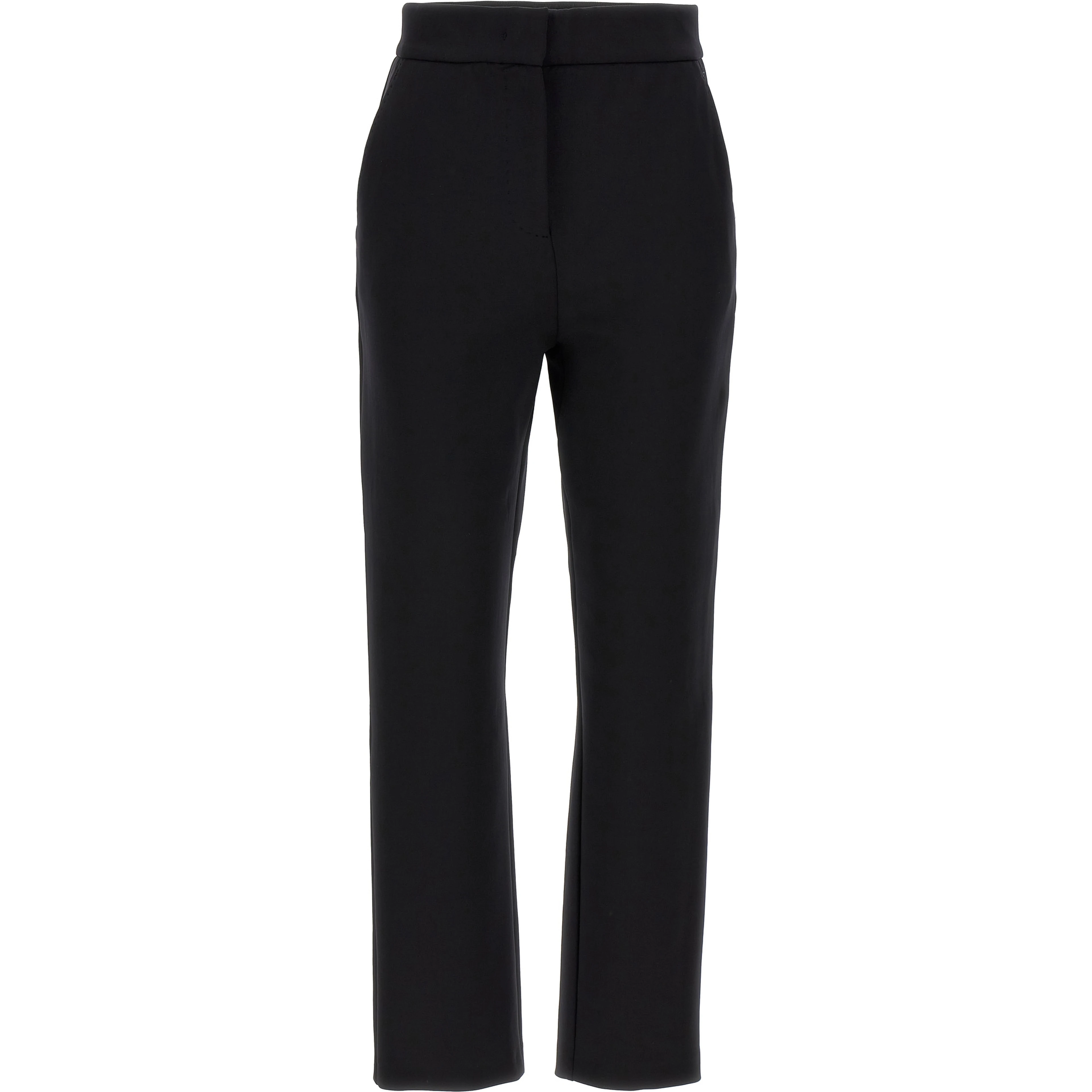 Black Polyamide Casual Pants
