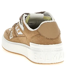 Beige Polyester Low Top Sneakers