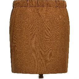 Brown Virgin Wool Long Skirt