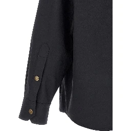Blue Polyester Full-Length Jacket
