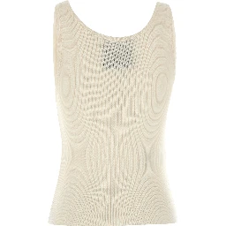 White Virgin Wool Sleeveles T-Shirt