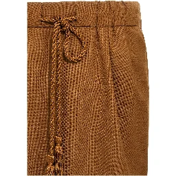 Brown Virgin Wool Long Skirt
