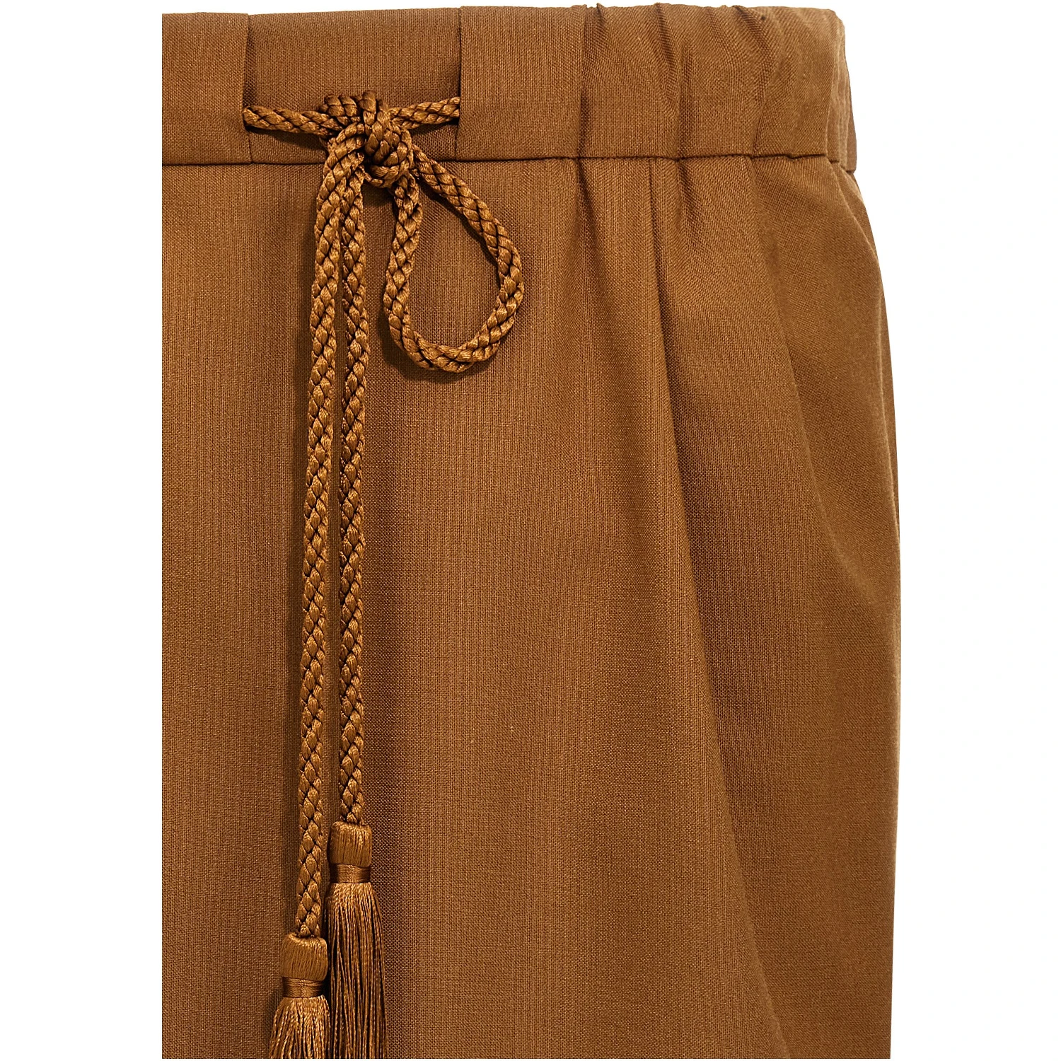 Brown Virgin Wool Long Skirt