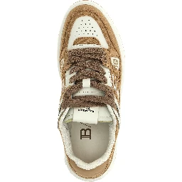 Beige Polyester Low Top Sneakers